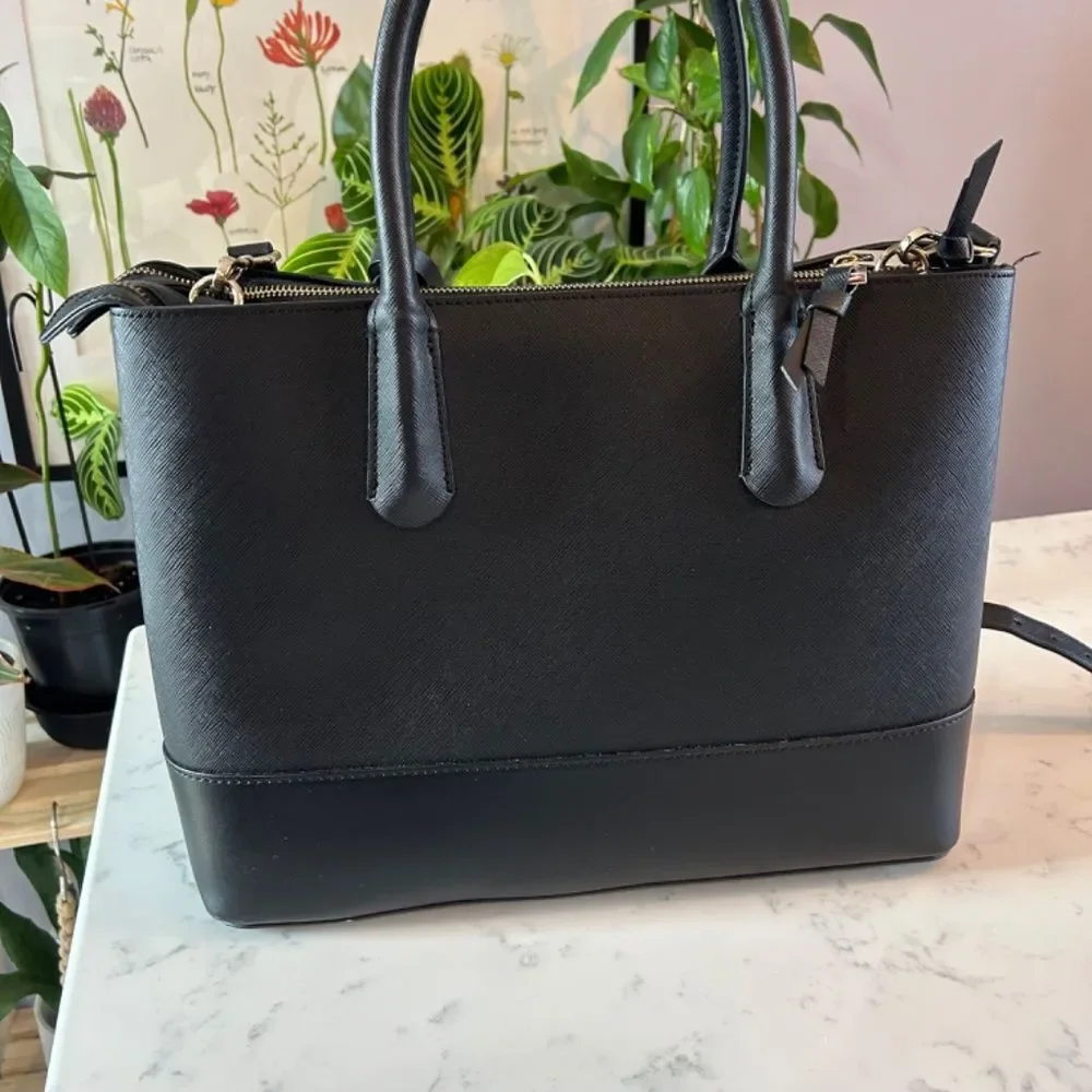Zara Zipper City Laptop Bag Gold Hardware